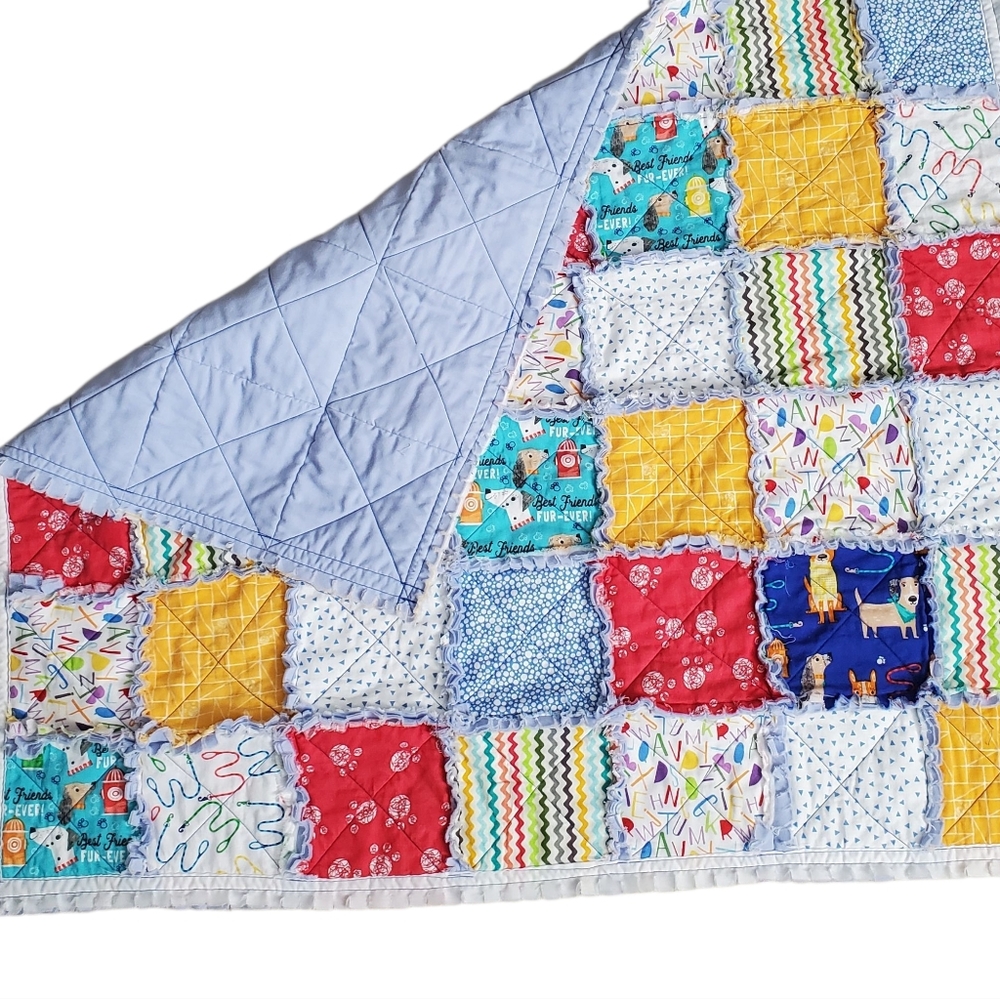 New Homemade Colorful Baby Rag Quilt - Picture 10 of 14